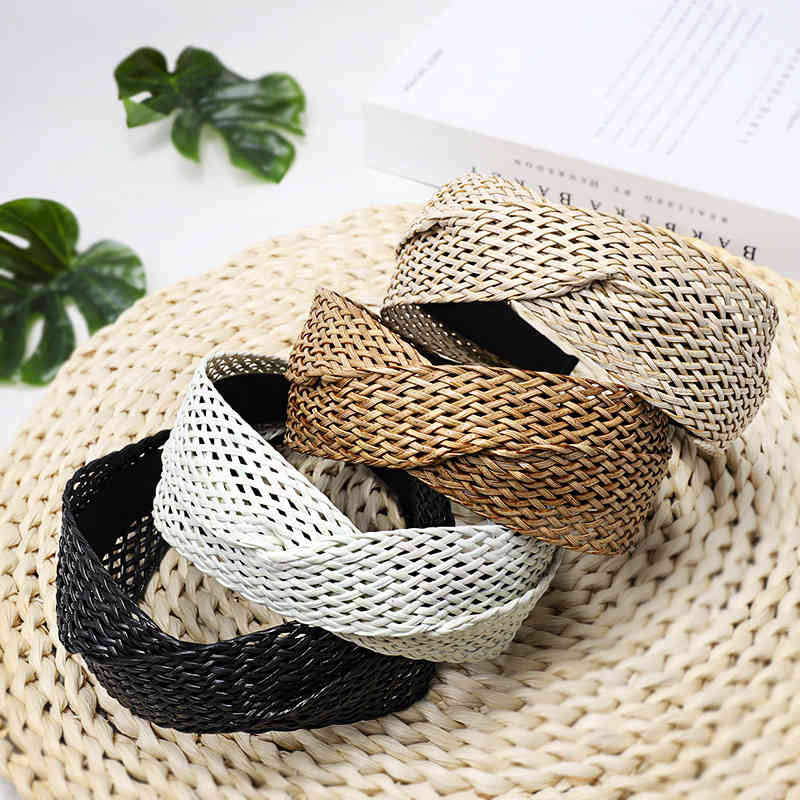 

Solid Colors Handwoven Wide Size Hair band Fashion Bezel Turban Women Girls Accessories HairHoop Wholesale, Pink