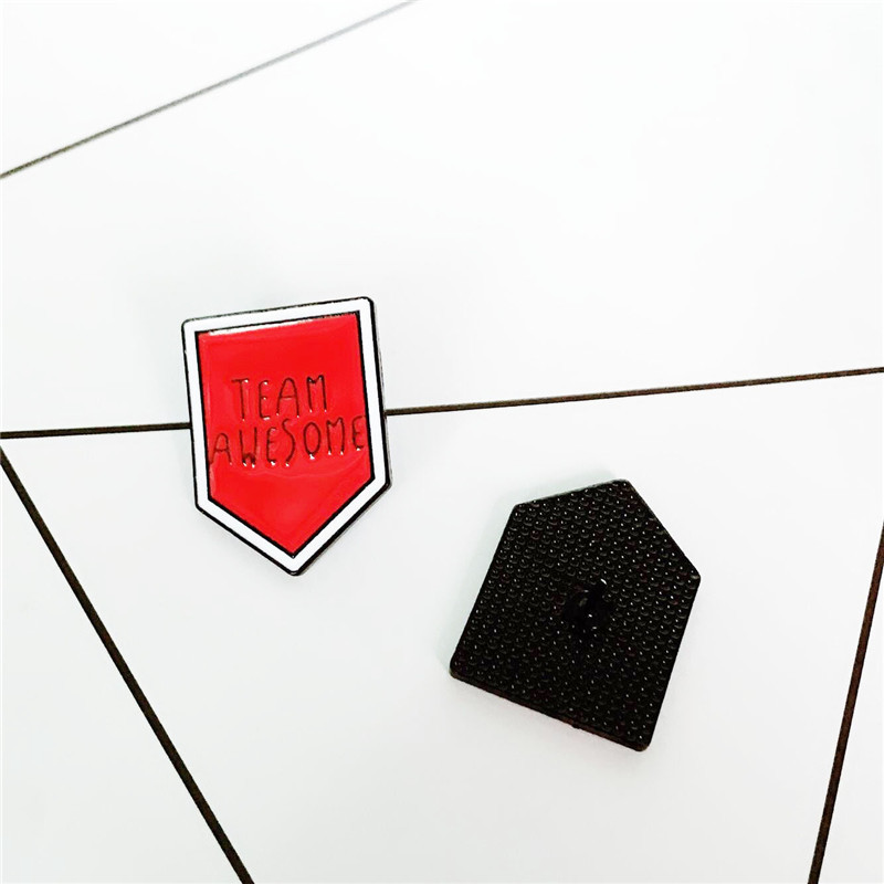 

TEAM AWESOME Enamel Brooches Pin for Women Fashion Dress Coat Shirt Demin Metal Brooch Pins Badges Promotion Gift 2021 Design943 T2, Gray
