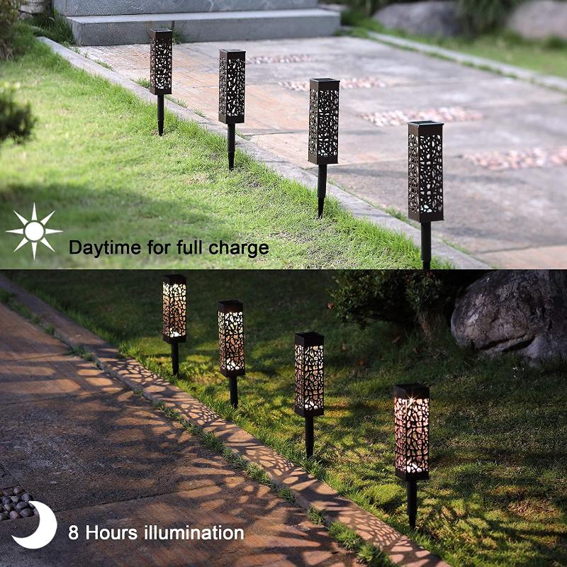 

Lawn Lamps Solar Light Decoration Garden Hollow Lamp Outdoor Pathway Street Lights Waterproof Sunlight For Christmas Yard Decor