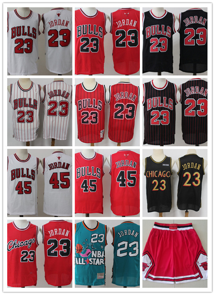 

mens chicagobullsJersey 45 23 michael mj Throwback Basketball Shorts Basketball Jerseys red black white beige Blue high quality, Color