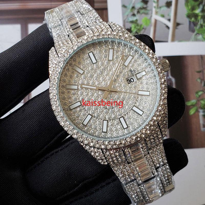 

Luxury Fashion Mens Diamond Watch Rose Gold Calendar Gold Bracelet Folding Clasp Master Designer Men Watches