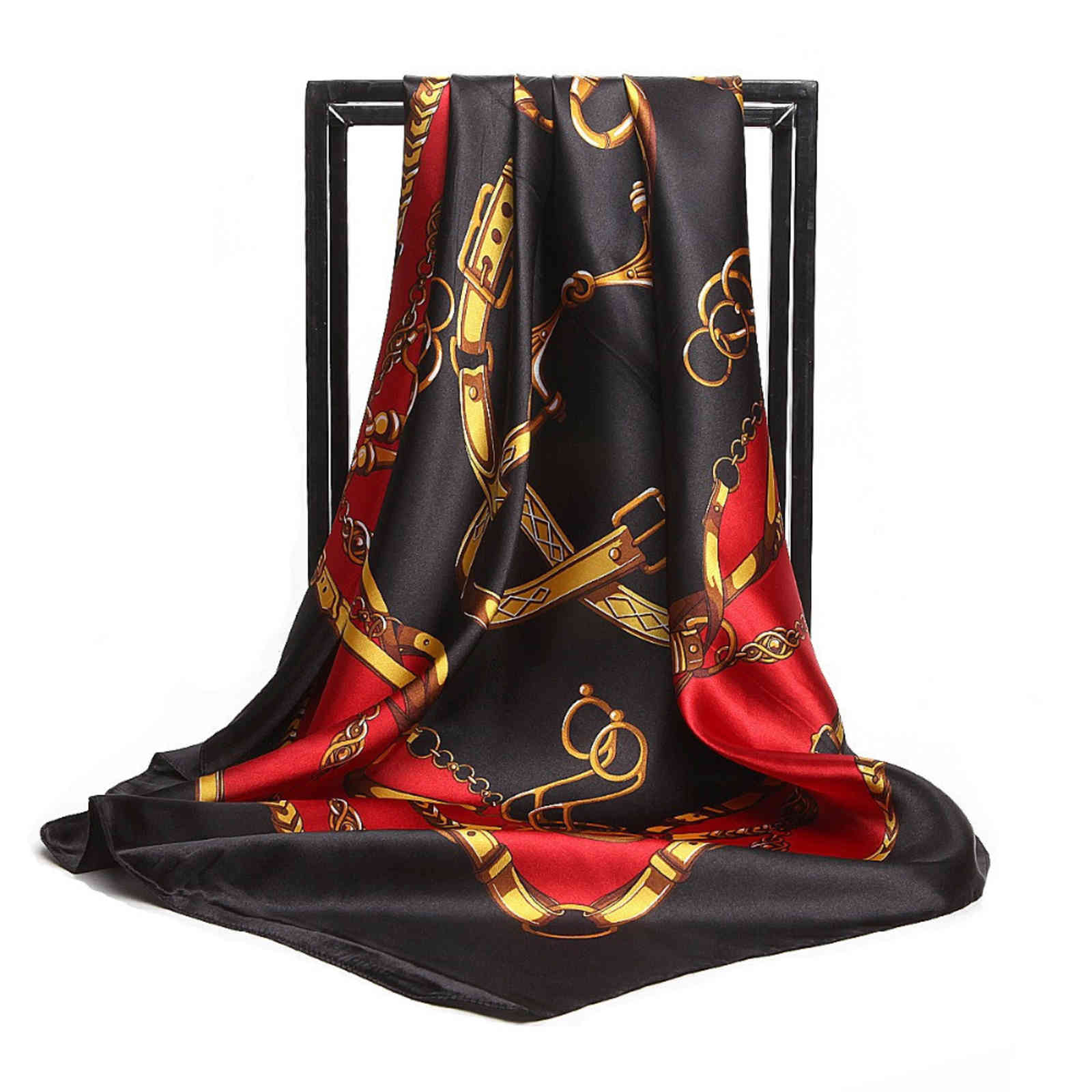 

Scarves Womens printed silk scarf, luxury brand, shawl, handkerchief, square head, womens head 90cm T5LG