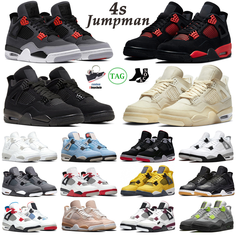 

4 4s Basketball Shoes Men Women Red Thunder Infrared lighting Black Cat Bred University Blue Sail Cool Grey Shimmer White Oreo Mens Trainers Sport Sneakers, #6