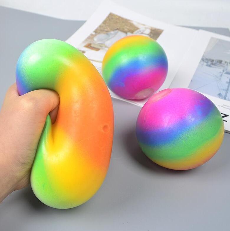 

Squish Squeeze Rubber Stressball Anxiety Stress Relief Autism Fidget Jelly Squishy Rainbow Vent Ball Squeezy Stress Ball dff1907