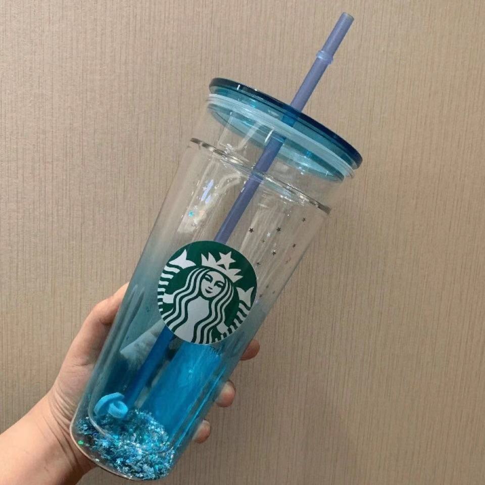 

2021 Starbucks Mugs Large Capacity Glass Accompanying Cup with Straw