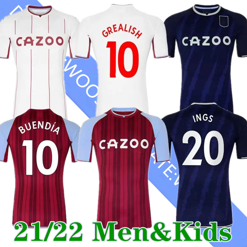 

21 22 BUENDIA 3rd Soccer Jerseys TRAORE BARKLEY 2021 2022 WATKINS WESLEY EL GHAZI .TREZEGUET McGINN INGS DAVIS Football Shirt men and kids kits