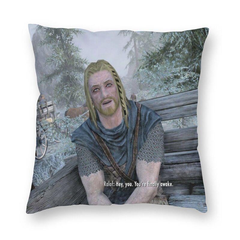 

Cushion/Decorative Pillow The Elder Scrolls Skyrim Play Games Case Home Decoration Hey You You're Finally Awake Cushion Cover Throw, Brown