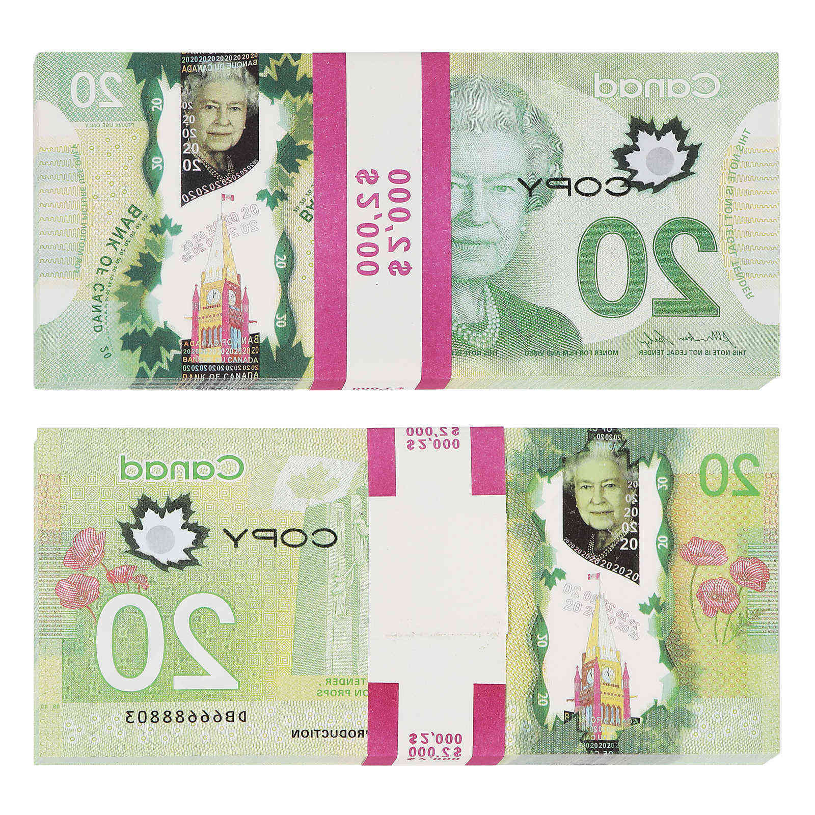 

Prop Canadian Game Money DOLLAR CAD BANKNOTES PAPER Training Fake Bills MOVIE PROPS
