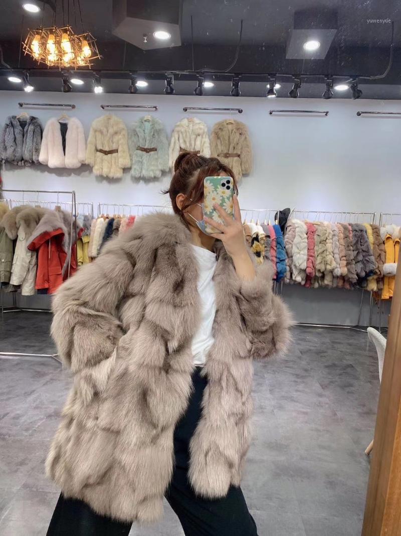

Women' Fur & Faux Luxury Natural Real Coat Winter Jacket Women Outerwear Streetwear Thick Warm Korea Loose Turn-down Collar
