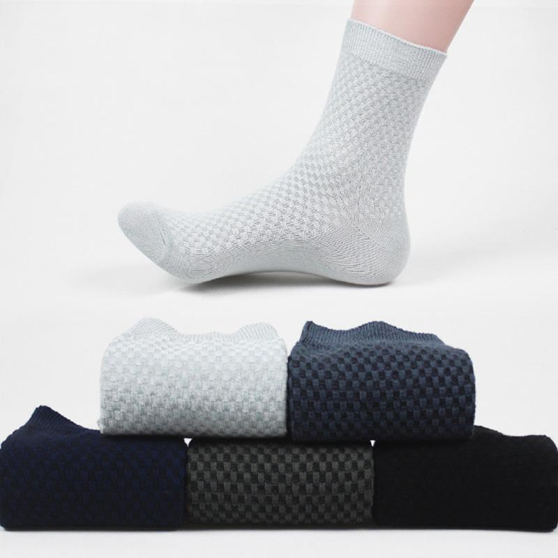 

Men's Socks Men Bamboo Fiber Mens Breathable Compression Long Business Casual Male Crew Sock White Black Grey Sox Soks