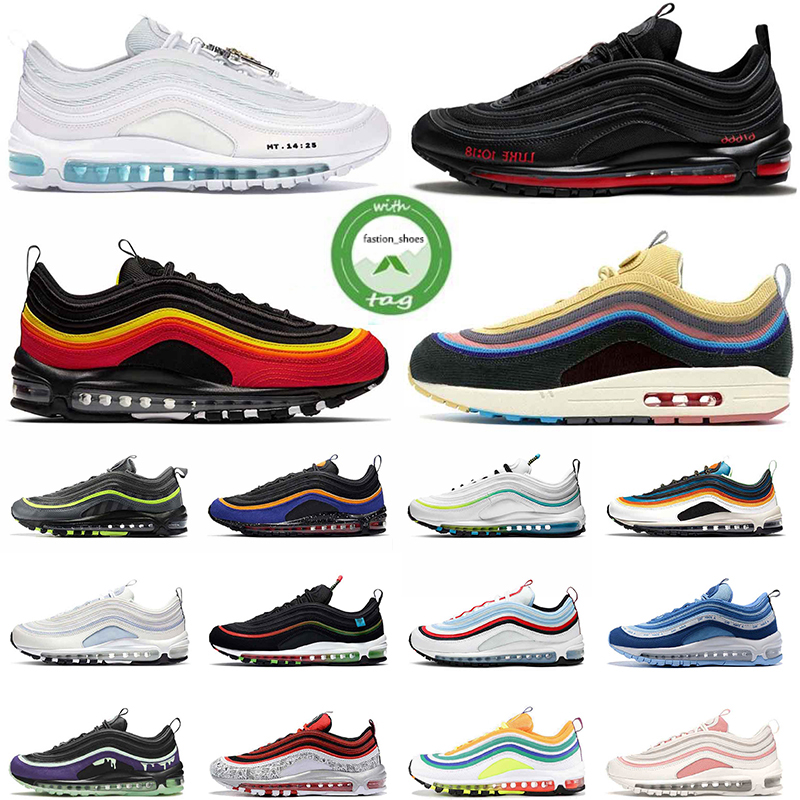 

2021 Newest MSCHF Lil Nas X Satan INRI Jesus 97s mens running shoes Chile Red Sean Wotherspoon fashion men women trainers sports sneakers 36-45, B24 star 36-45