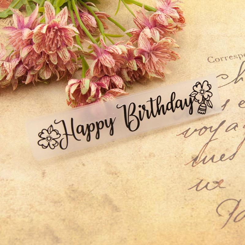 

Craft Tools Happy Birthday Plastic Template Card Making Paper Flower Decoration Embossing Folders