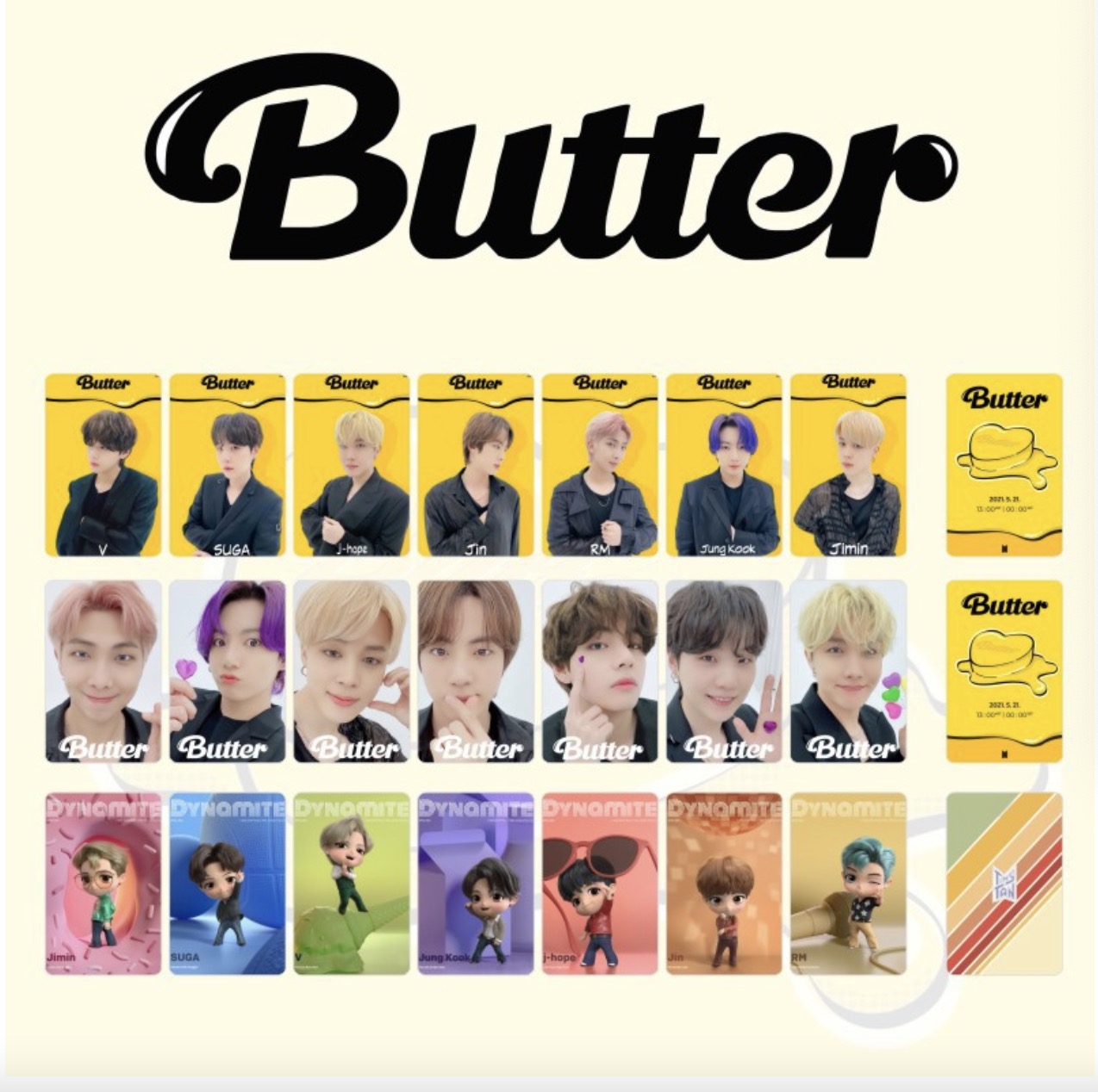 

10sets/lot bts butter double faces pic cards