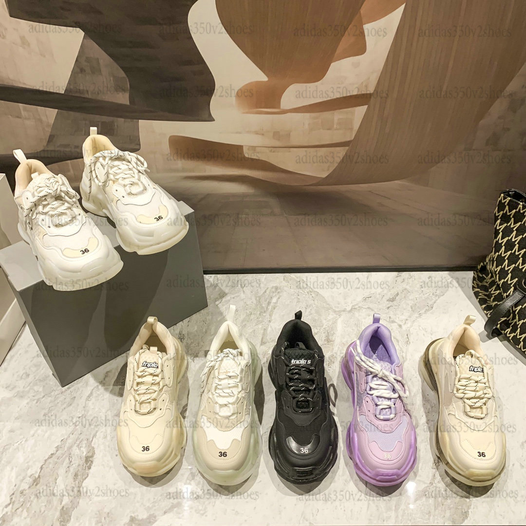 

Triple S Green Clear Sole Retros Designers Shoe Triple-s Trainer Platform Casual Shoes Paris 17FW Old Dad Sneakers Crystal Soles, 10
