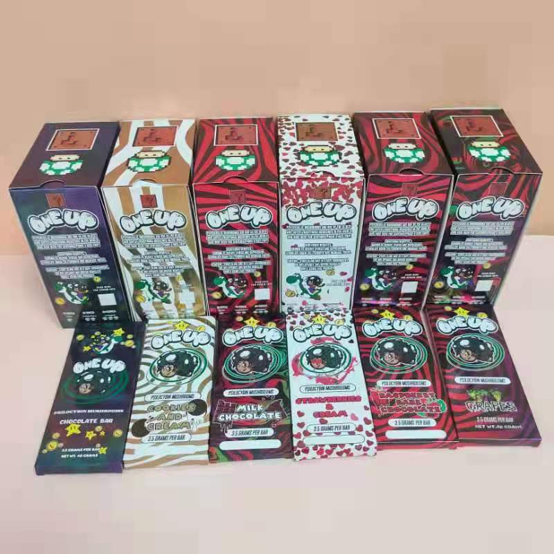 

50pcs One Up Chocolate Bar Package Boxes 3.5G Oneup Mushrooms Mushroom Bars Packing Boxes with QR Code Sticker 6 Flavors