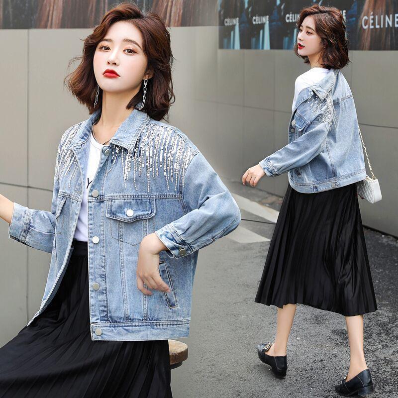 

women's jackets short jean jacket, spring dress, korean version, 81yu, Black;brown