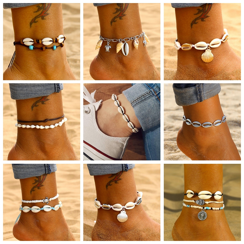 

Bohemian Shell Anklets For Women Bohemian Ankle strap Beach Jewelry Summer Beach Barefoot Bracelet Ankle On Leg