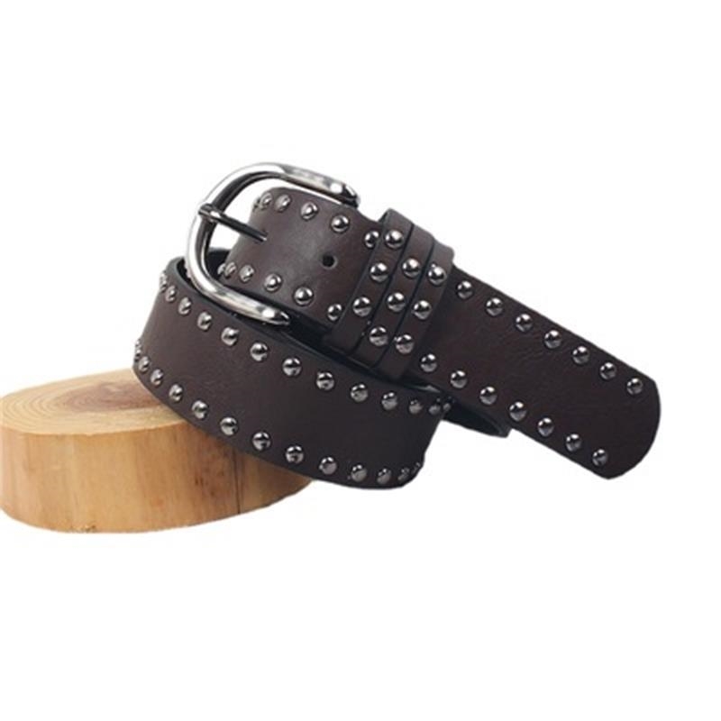 

Designer belts 2023 Fashion Rivet Women's Rock Style Leather For Trad Goth Jeans Steamp Punk Show Waist Parts Studded Belt