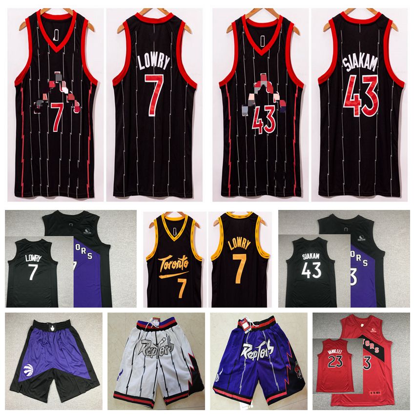 

Men Pascal Siakam 43 Basketball Jerseys Kyle 7 lowry Fred 23 VanVleet Jersey Mitchell & Ness 2021 NCAA Edition City Shorts purple, As photo