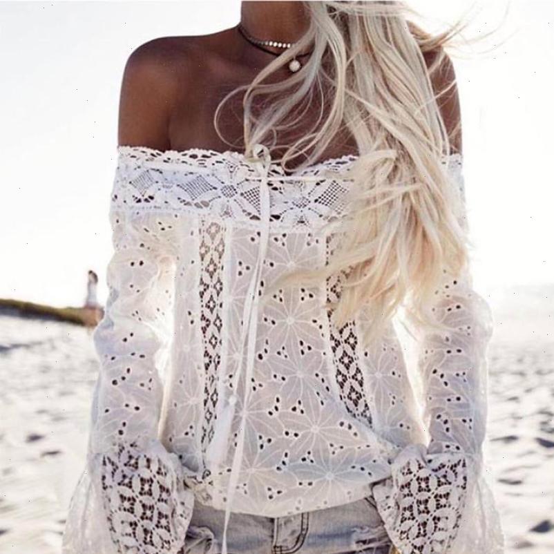 

lace long sleeve floral womens shirts white elegant fashion blusas femme plus size