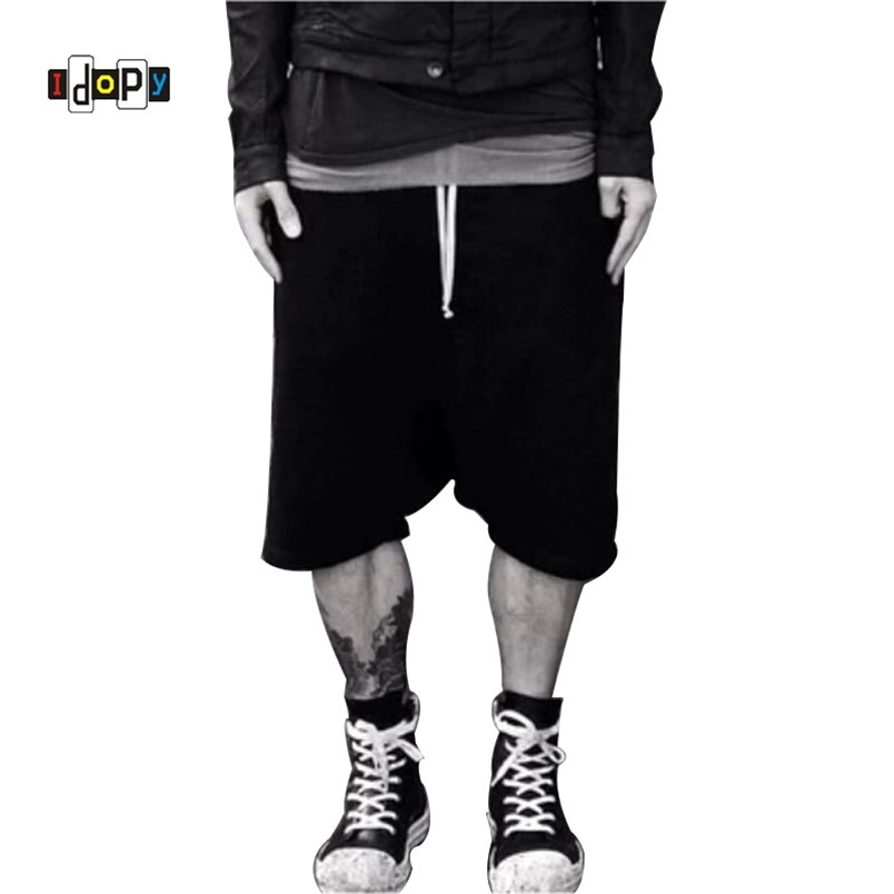 

Highstreet Summer Mens Drop Crotch Shorts Baggy Loose Drawstring Hip Hop Black Urban Clothes Joggers Harem Pants For Male 210629