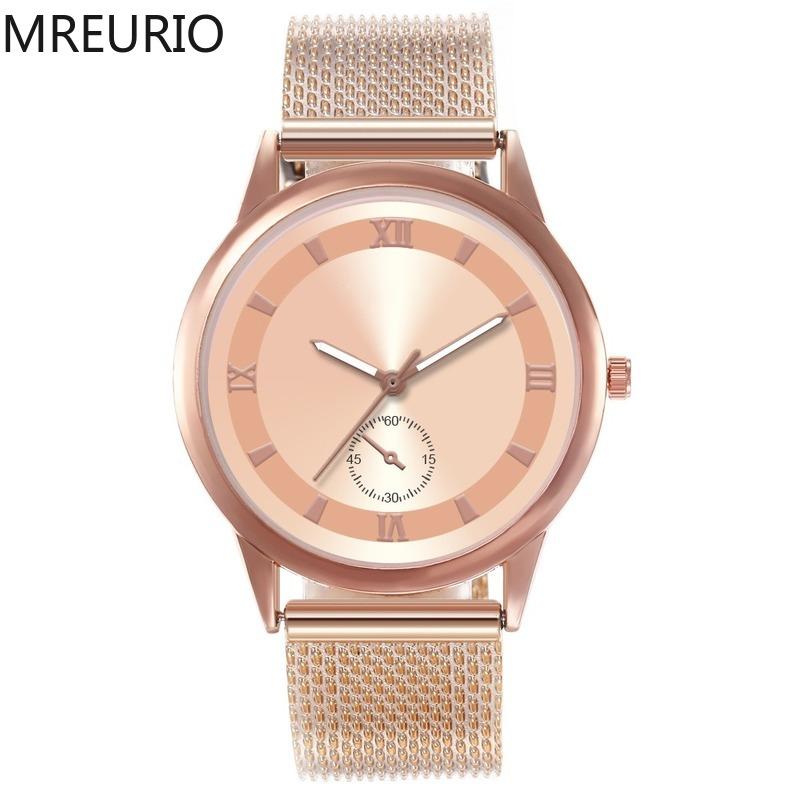 

Women's Watch Simple Roman Scale Plastic Milan Mesh Belt Ladies' Quartz For Women Fashion Casual Gift Wristwatches, Slivery;brown