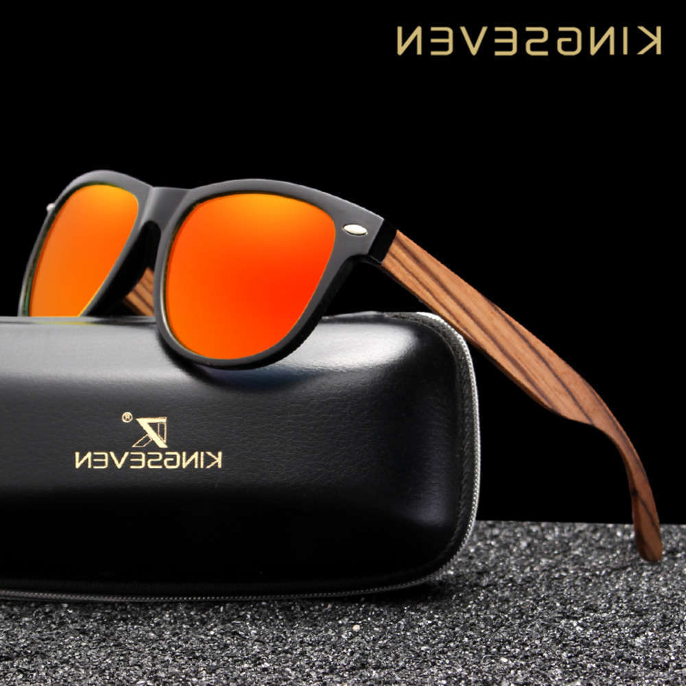 

KINGSEVEN Fashion Wooden Polarized Square Sunglasses Men Women Mirror Lens UV400 Protection Driving Sun Glasses Eyewear CX200706, Black