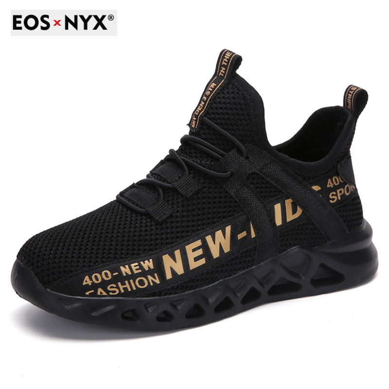 

EOSNYX Kids Running Sneakers Spring Summer Children Sport Shoes air Tenis Infantil Boy Basket Footwear Lightweight Breathable, Black