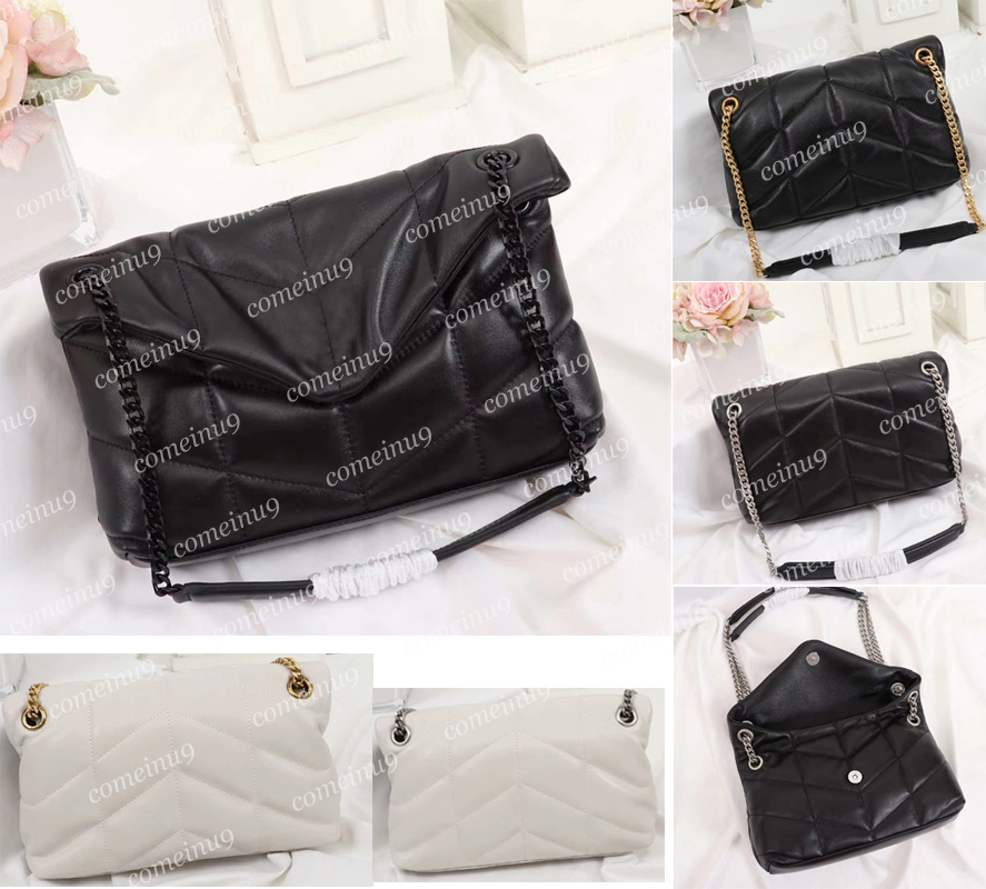 

Wholesale Women's Soft Lambskin LOULOU PUFFER Chain Shoulder Bags Fashion Designer Messenger bag Crossbody Purse Genuine Leather Handbag Black Hardware, Shopping gift bag