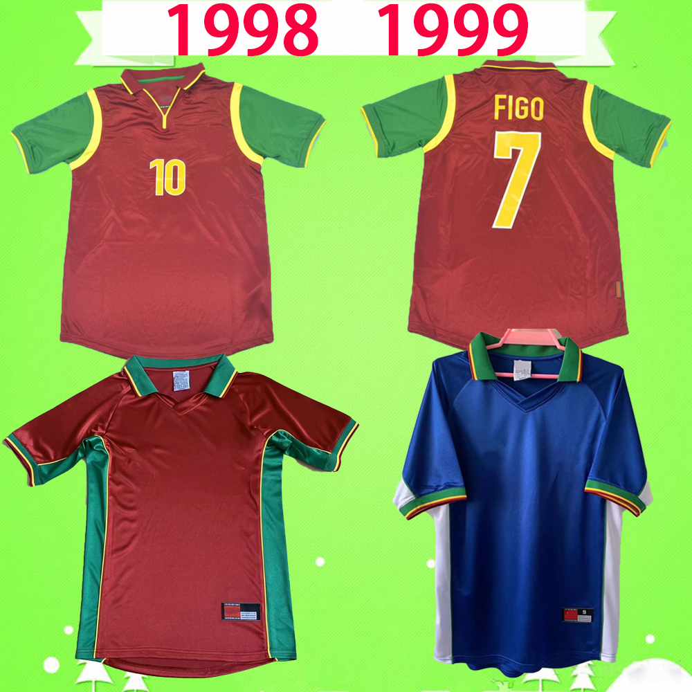 

Retro soccer jerseys 1998 1999 classic camicia football shirt vintage Camisa de futebol 98 99 Home dark red away blue #7 FIGO DIMAS COUTO SOUSA -2XL, Retro 1999 home