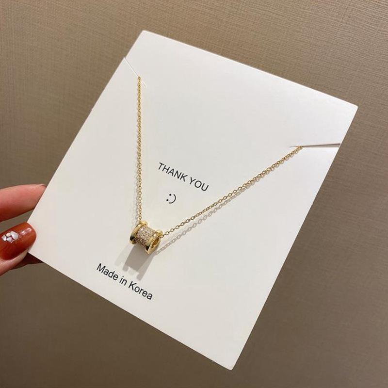 

Pendant Necklaces Necklace Fashion All Copper Inlaid Real Gold Chaoditan Clavicle Chain Texture Neckchain