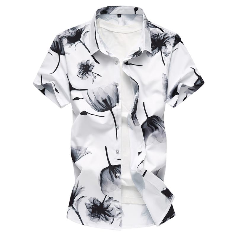 

Summer Fashion Printing Design Chinese Style Male Short-Sleeved Shirt Plus Large Size Casual Men 5XL 6XL 7XL Men's Shirts, 6938 1 hao se