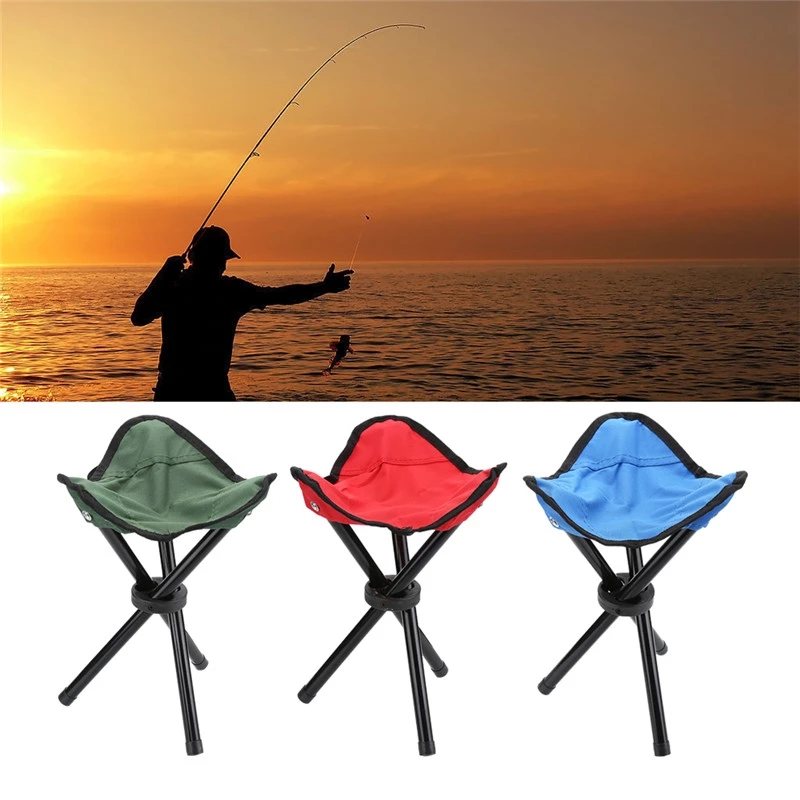 

Outdoor Three-Legged Fishing Stools Foldable Folding Stool Camp Beach FishingTravel Camping Picnic Chair Fish Accessories WLL843