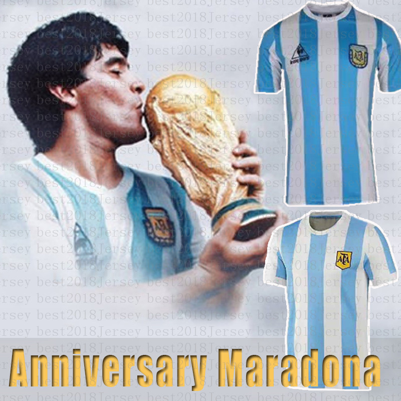 

Retro Version 86 78 1978 1986 Argentina Soccer Jersey, Multi