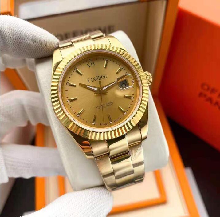 

gold face date just Men's mechanical watch 316L steel diameter 41mm thickness 10mm, hk 2813 movement sapphire glass, Customize