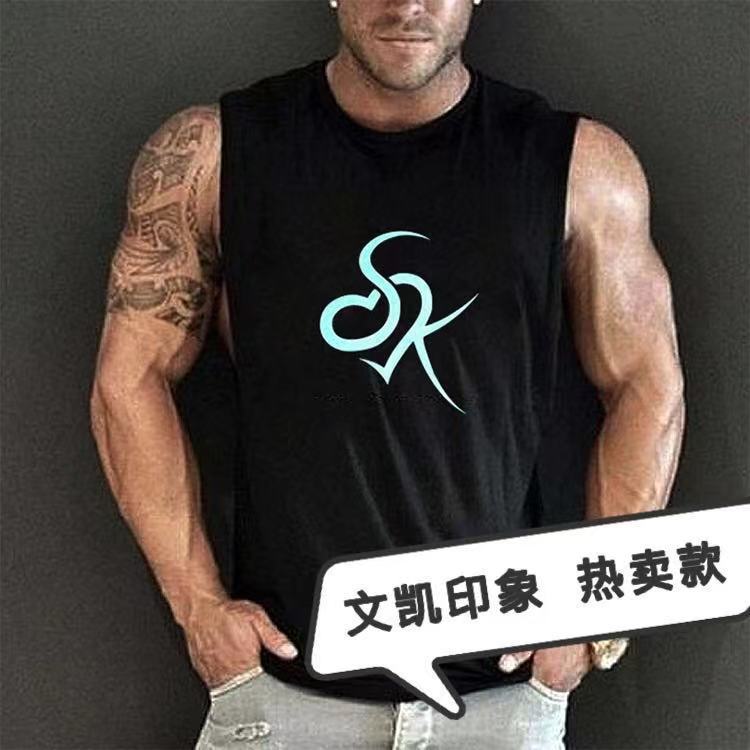 

men's t-shirt summer new large sports vt men's hip-hop trend personalized fun printed t-shirt, White;black