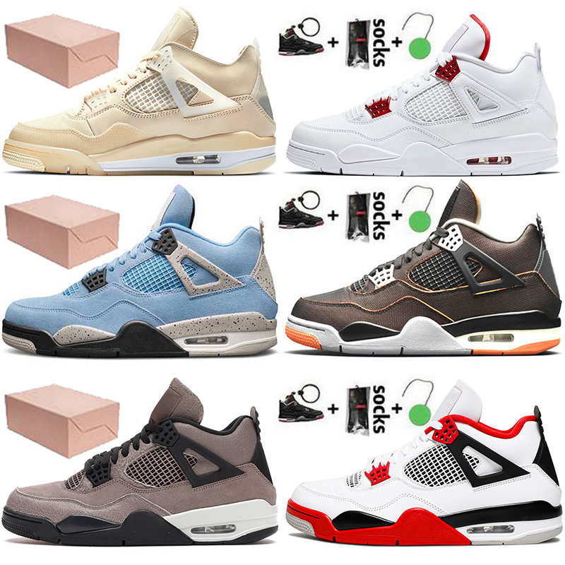 

Top Fashion White Jumpman Jorden Airs 4 Off 4s Mens Basketball Shoes 2021 With Box Retro Sail Paris Pink Green Black Cat Ice Blue X Bred Wom