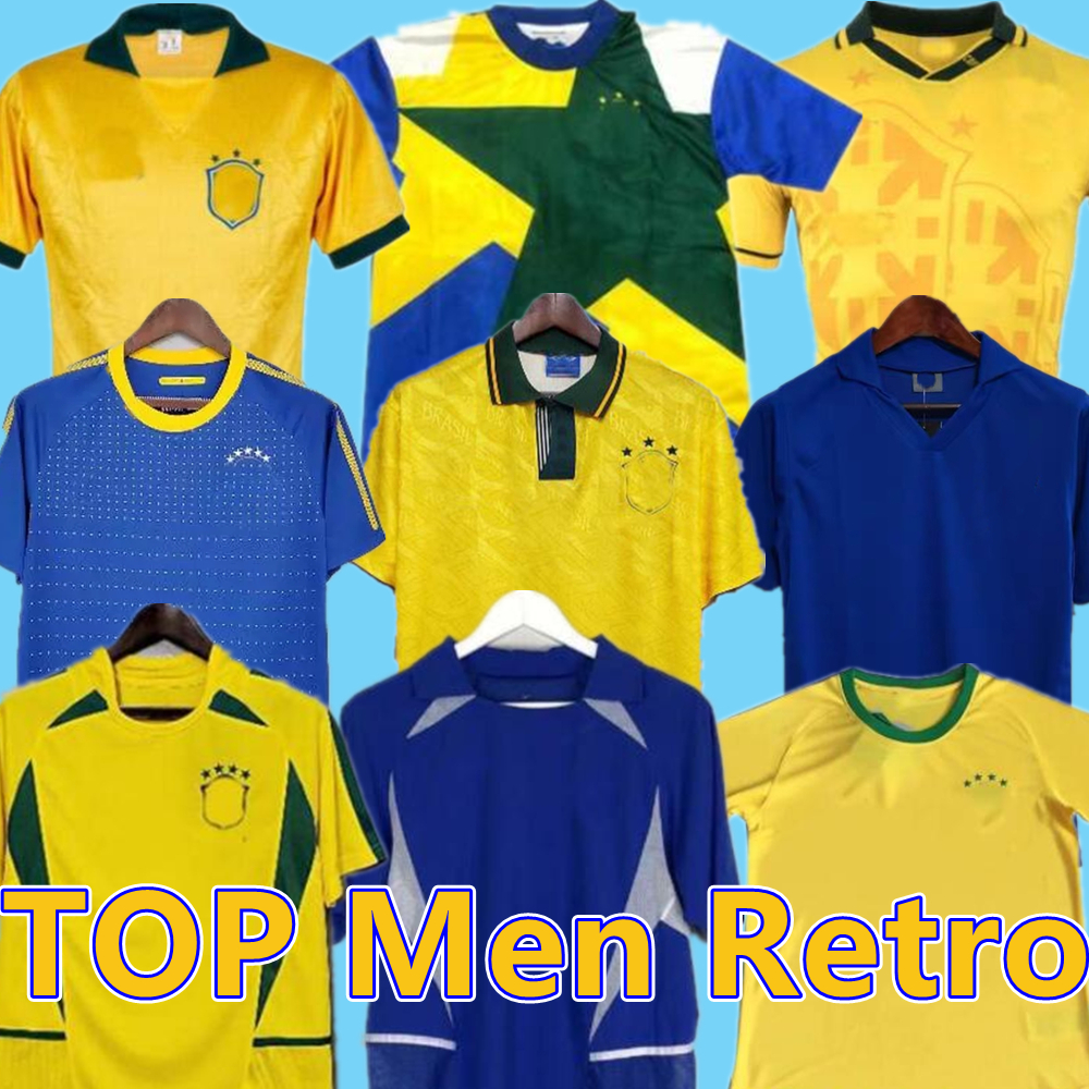 

retro soccer jerseys Ronaldo 1957 85 88 91 93 94 98 00 02 04 0612 Ronaldinho KAKA R. CARLOS camisa de futebol BraziLS football shirt RIVALDO, Black;yellow