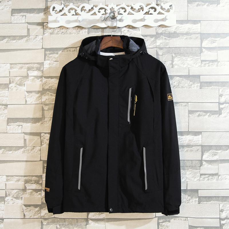 

Men's Jackets 8xl 6xl 5xl Casual Waterproof Jacket Spring Autumn Tourism Windbreaker Bomber Male Raincoat Windproof Hooded Coat, Black