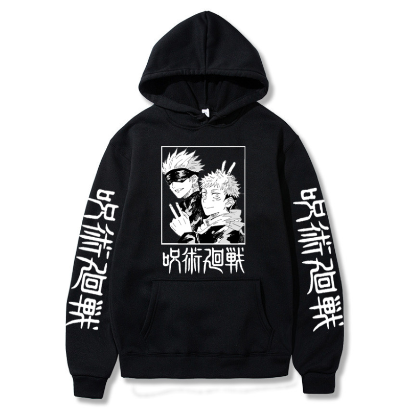 

Men' Hoodies & Sweatshirts Anime Spelling Back To War Jjujutsu Kaisen Harajuku Hudige Juhudi Print Hudi Sweatshirt Clothes, Light gray
