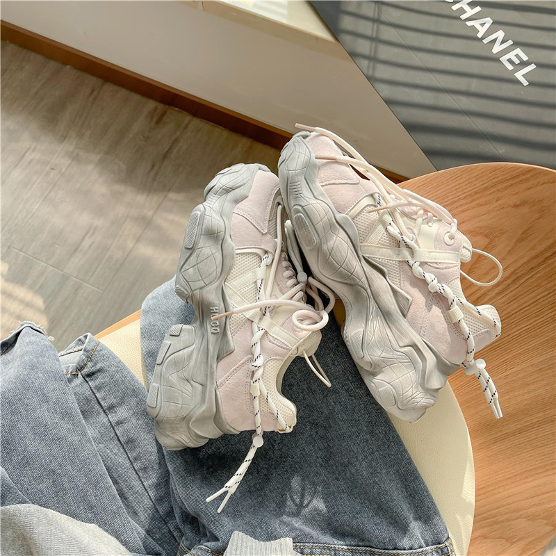 

daddy shoes women 2021 new mesh summer breathable tide thick bottom increased leisure sports running