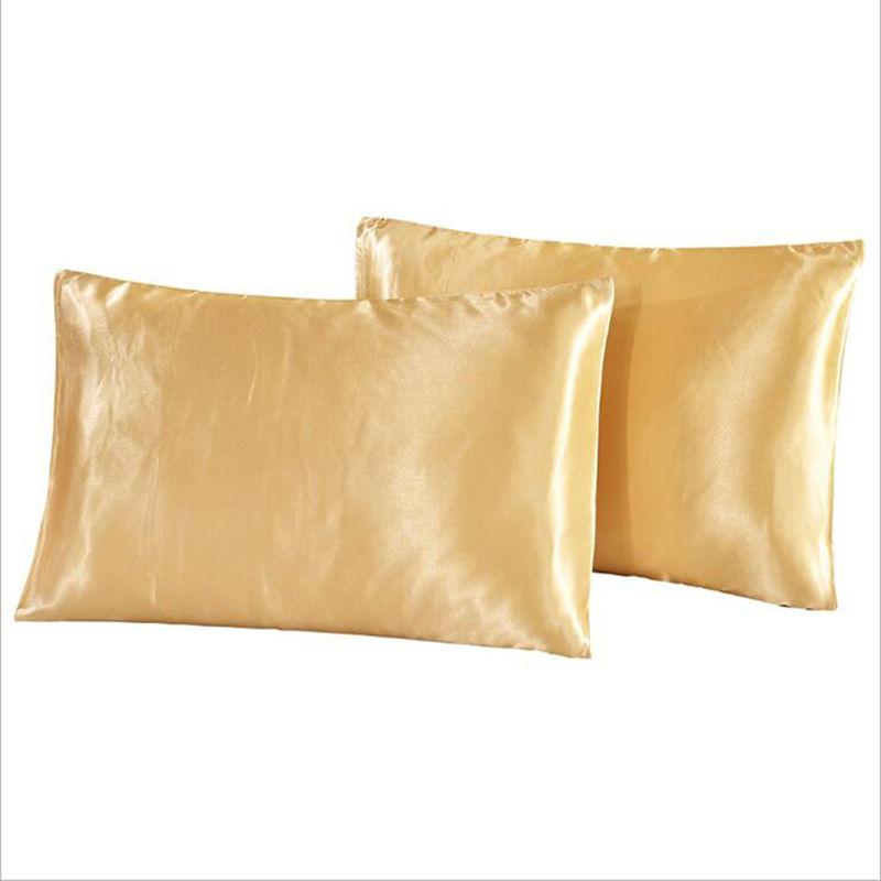 

Cushion/Decorative Pillow 1PC Pure Silk Satin Pillowcase Silky Soft Case Cushion Cover Decorative Chair Seat Square Home Decor