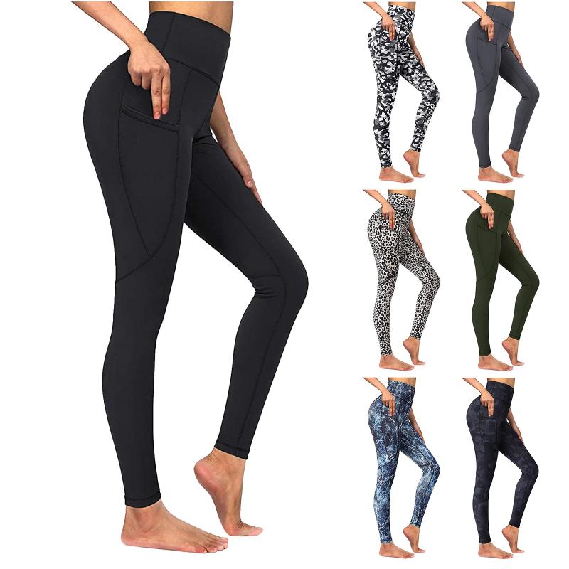 

Women's Pants & Capris Yoga Women Leggings For Fitness Nylon High Waist Long Hip Push Up Tights Gym Clothing Leopard Print, Black;white