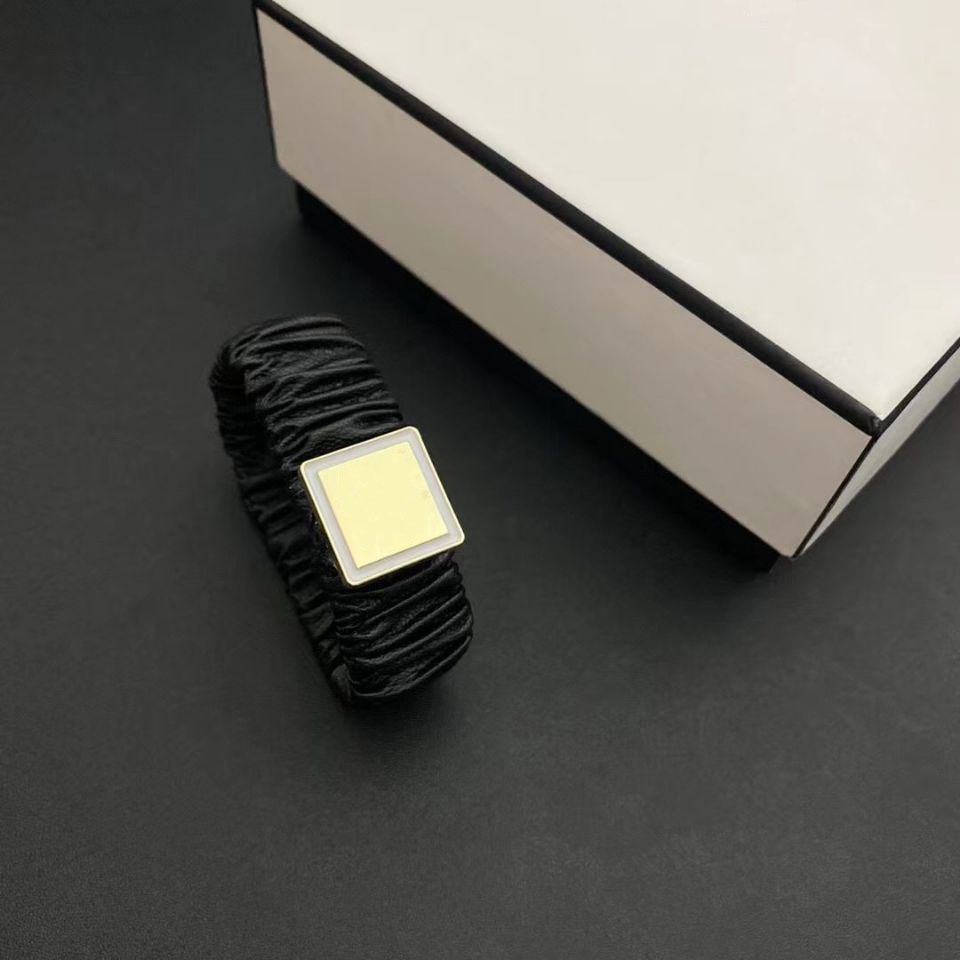 

fashion metal square C decoration elastic black hair rope bracelets accessories hairband