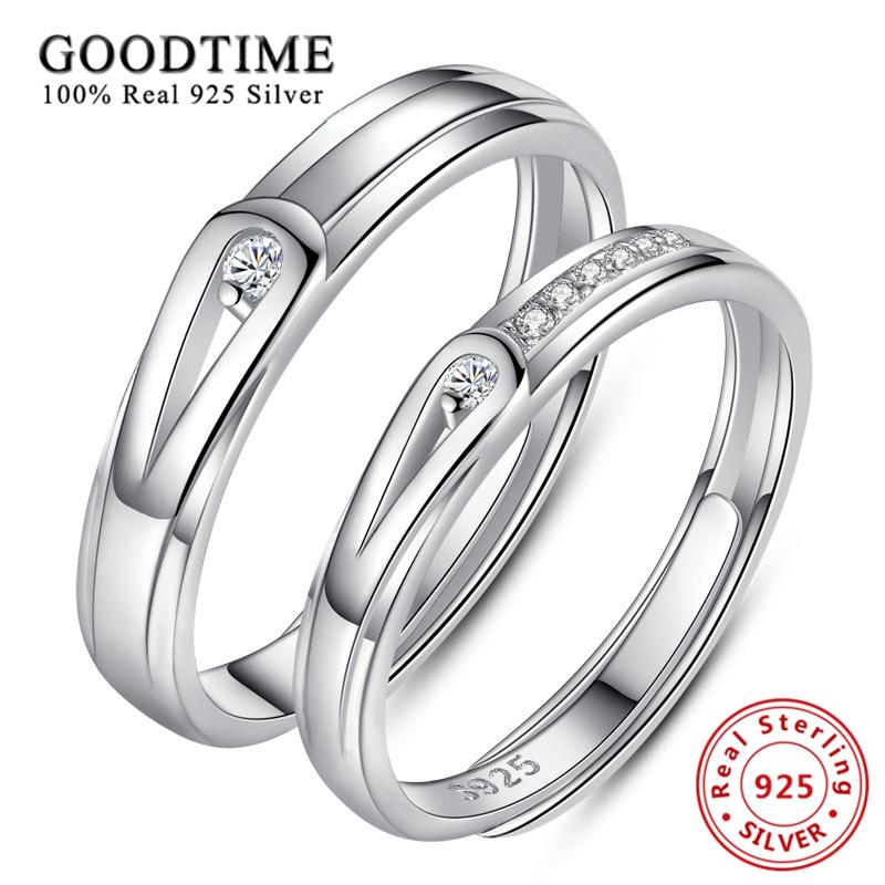 

Cluster Rings Sterling Silver Rhodium Finish Pave Brilliant Zirconia Anniversary For Lover Fashion Couple Ring 925 Solid Bijoux, Golden;silver