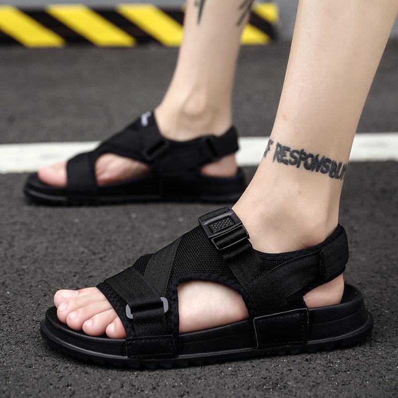 

Sandals Summer Casual Mens Man Buckle Sandal Men Sandalias Hombre Sandale Homme Sandles 2021 Sandaki Heren Sandalen Big Size 49, Dark grey
