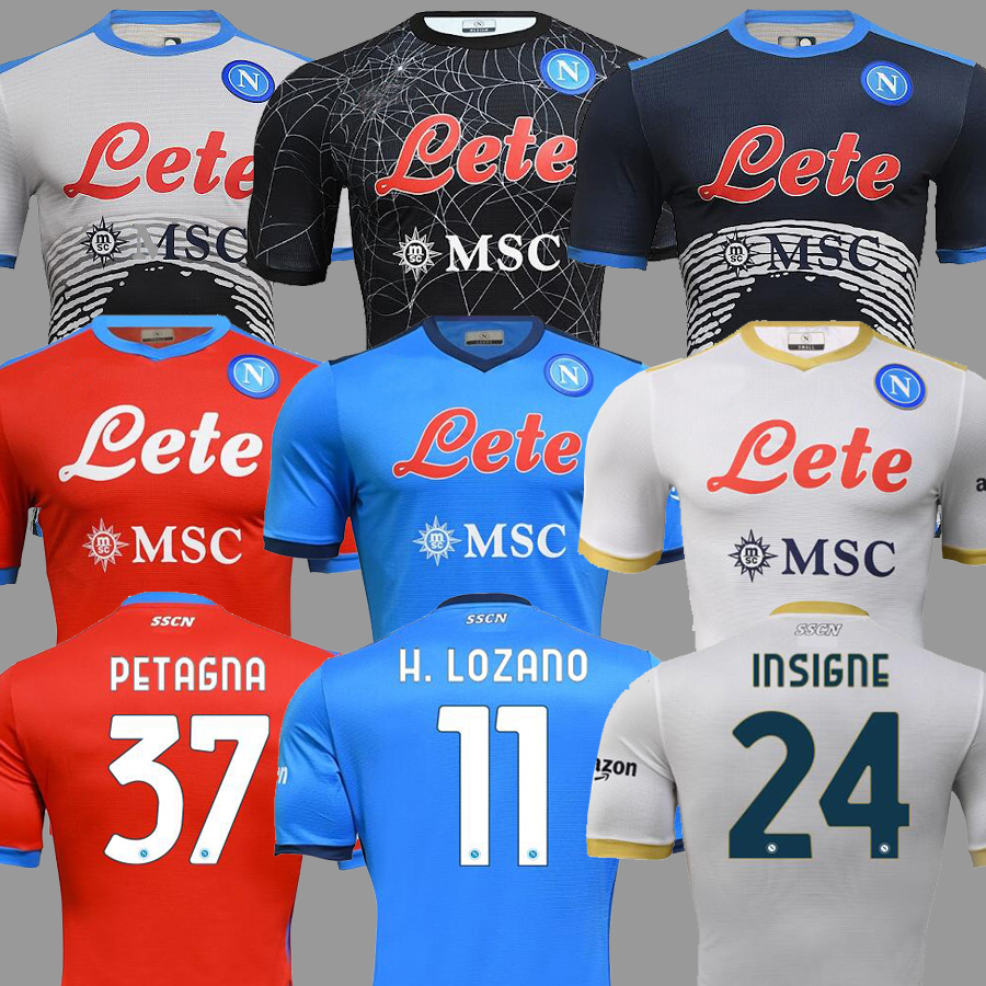 

2021 2022 Napoli Soccer Jerseys Halloween Burlon MARADONA Maglietta da calciatore OSIMHEN INSIGNE 21 22 SSC Naples MAGLIA MERTENS Men Kids Kits Football Shirt Thai, 21 22 4th jersey