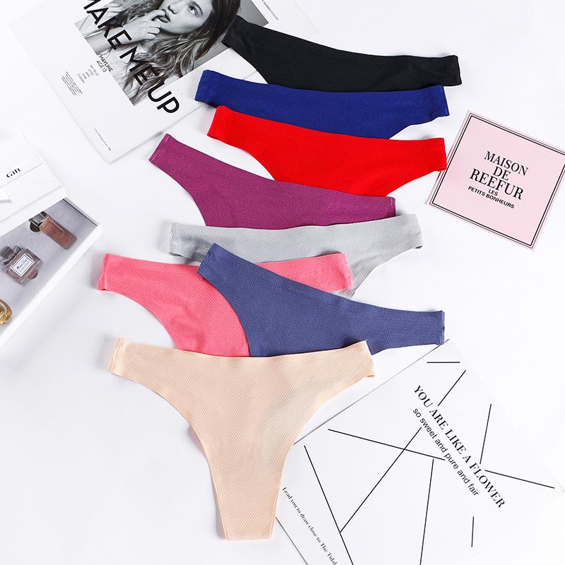 

Women' Panties 8 Pcs Sexy Lingerie Seamless Underwear For Woman Sport Breathable Lady G-string Female Thongs Wholesale BANNIROU, 8 colors