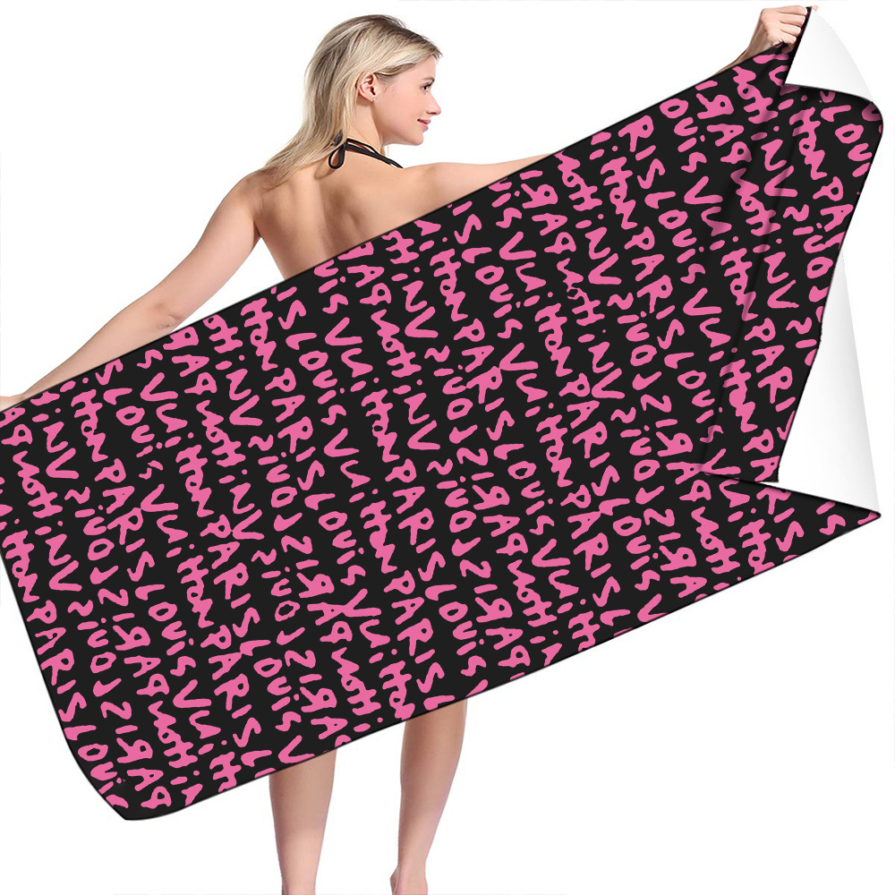 

Designer Letter Print Quick Dry Waterproof Sand Prevention Beach Towel Fashion Brand Men Women Home Bathtowel Microfiber Rectangle Long Soft