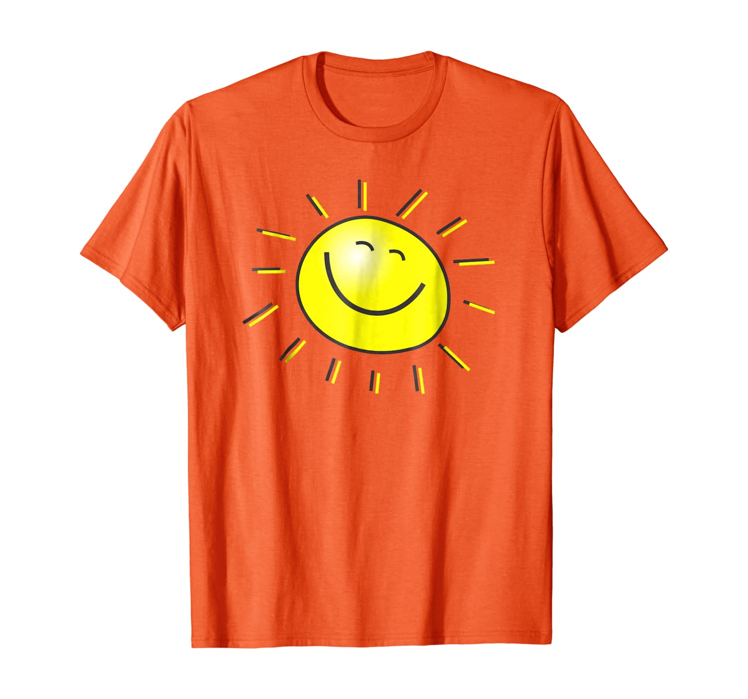 

A Smiling Sun for a Sunny Day Tee Shirt, White;black